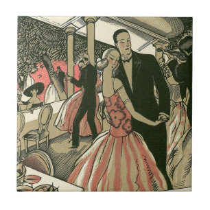 Vintage-Art-Déco-Hochzeit, Erstmaliger Tanz der Ne Fliese