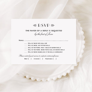 Vintage Art Deco Hochzeit lustig mit Glocken RSVP Karte