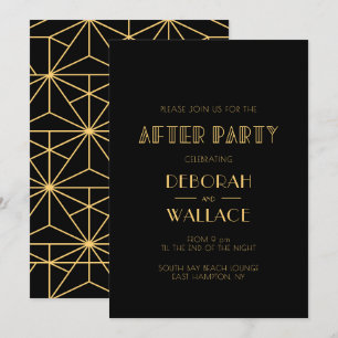 Vintage Art Deco Hochzeits- Afterparty der 1920er Einladung