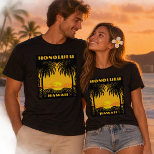 Vintage Art Deco Honolulu, Hawaii Tourismus Reise T-Shirt