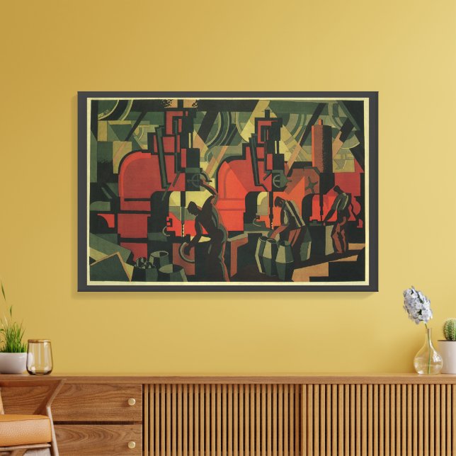 Vintage Art Deco Industrie Leinwanddruck (Insitu (Wohnzimmer))