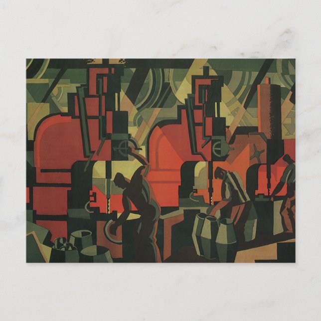 Vintage Art Deco Industrie Postkarte (Vorderseite)