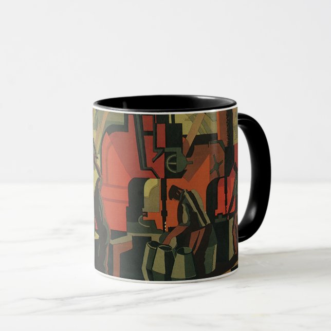 Vintage Art Deco Industrie Tasse (VorderseiteRechts)