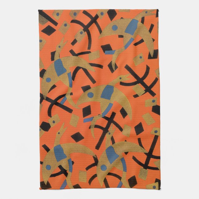 Vintage Art Deco Jazz Geschirrtuch (Vertikal)