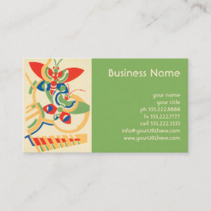 Vintage Art Deco Jazz Pochoir-Garten Schmetterling Visitenkarte