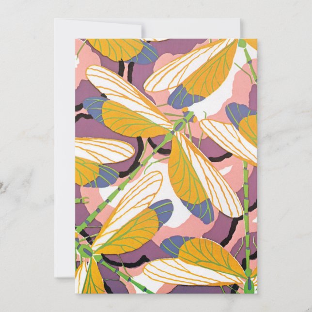 Vintage Art Deco Jazz Pochoir Gartenschmetterlinge (Vorderseite)