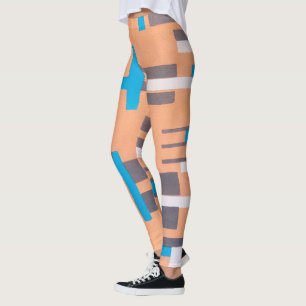 Vintage Art Deco Jazz Pochoir, Geometrisches Muste Leggings