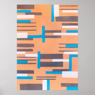 Vintage Art Deco Jazz Pochoir, geometrisches Muste Poster