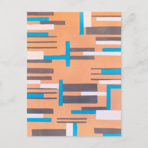 Vintage Art Deco Jazz Pochoir, geometrisches Muste Postkarte