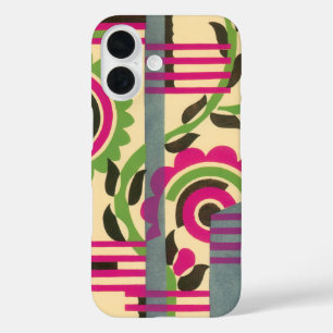 Vintage Art Deco Jazz Pochoir Geometrisches Muster iPhone 16 Hülle