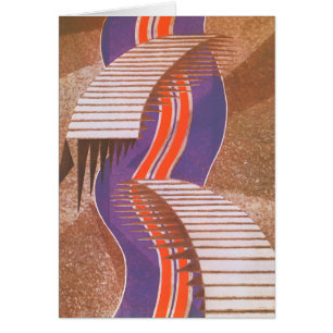 Vintage Art Deco Jazz Pochoir Treppenstufen-Muster