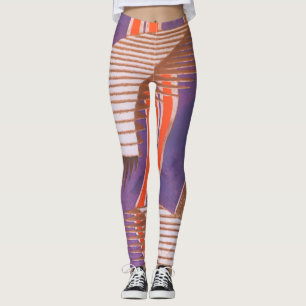 Vintage Art Deco Jazz Pochoir Treppenstufen-Muster Leggings