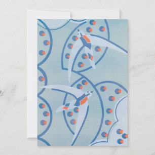 Vintage Art Deco Jazz Pochoir Vögel Tiermuster