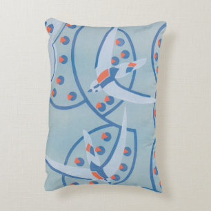 Vintage Art Deco Jazz Pochoir Vögel Tiermuster Dekokissen