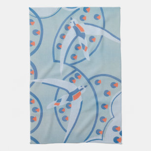 Vintage Art Deco Jazz Pochoir Vögel Tiermuster Geschirrtuch