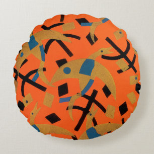 Vintage Art Deco Jazz Rundes Kissen