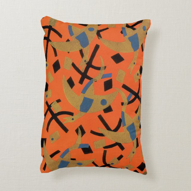 Vintage Art Deco Jazz Zierkissen (Rückseite(Vertikal))