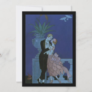 Vintage Art Deco Jungvermählte, Oui von George Bar Ankündigung