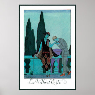 Vintage Art Deco La Villa d'Este von George Barbie Poster