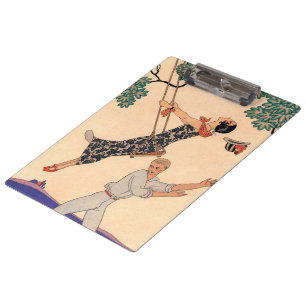 Vintage Art Deco Liebe, Die Schaukel von George Ba Klemmbrett