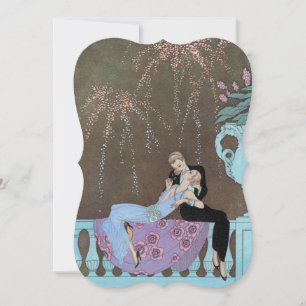 Vintage Art-Deco-Liebe, Fireworks Engagement Party Einladung