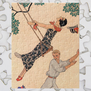 Vintage Art Deco Liebe, The Swing von George Barbi Puzzle
