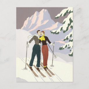 Vintage Art Deco Liebe und Romance, Save the Date! Ankündigungspostkarte