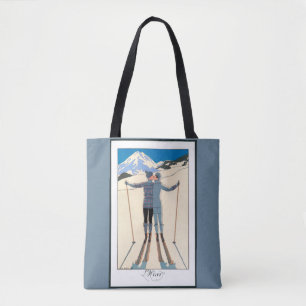 Vintage Art Deco, Liebende im Schnee von George Ba