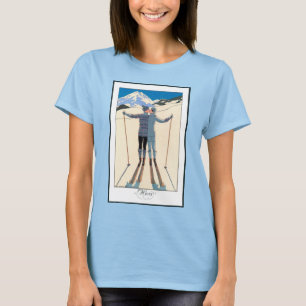 Vintage Art Deco, Liebende im Schnee von George Ba T-Shirt
