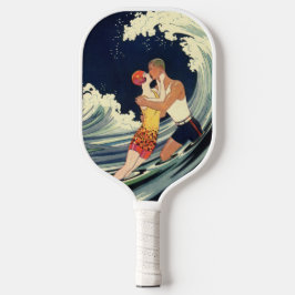 Vintage Art Deco Liebhaber des Kusses in den Welle Pickleball Schläger
