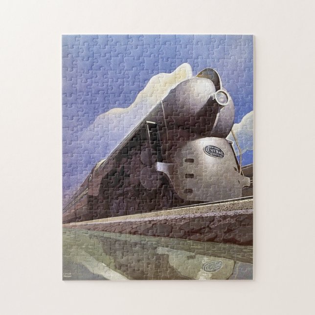 Vintage Art Deco Lokomotive Puzzle (Vertikal)