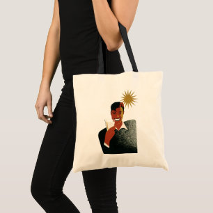 Vintage Art Deco Mann, kalte Getränke im Sommer Tragetasche