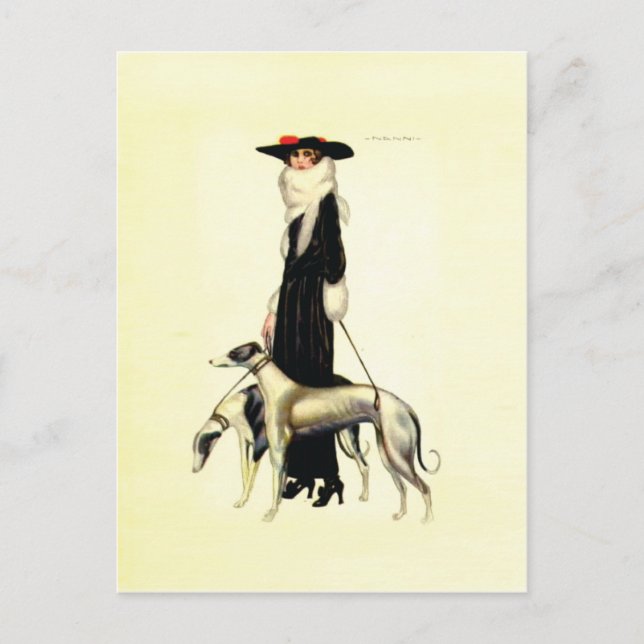 Vintage Art Deco Mode Postkarte (Vorderseite)