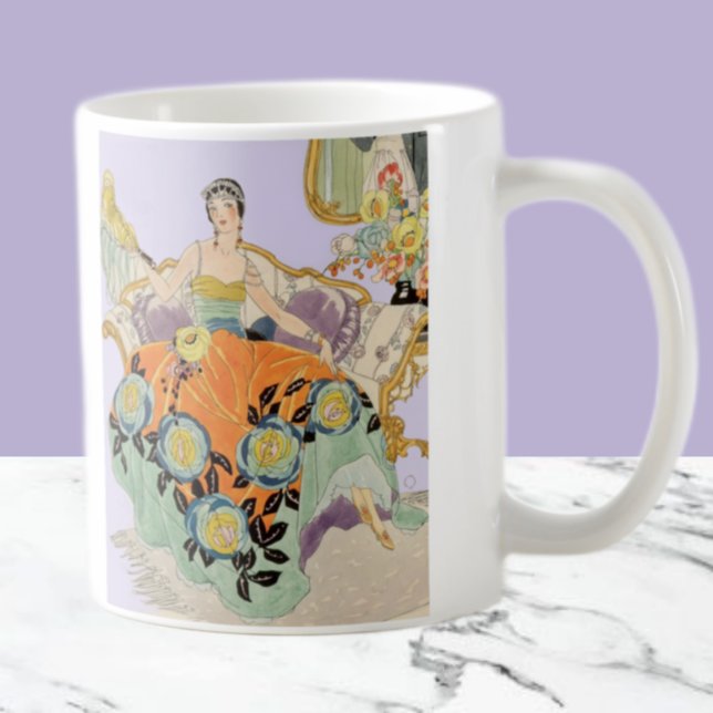 Vintage-Art-Deco-Modeillustration Elegant  Kaffeetasse (Von Creator hochgeladen)