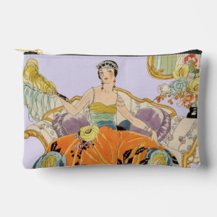 Vintage-Art-Deco-Modeillustration Elegant Zubehörtasche