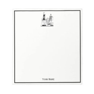 Vintage Art-Deco-modische Damen am Strand Notizblock