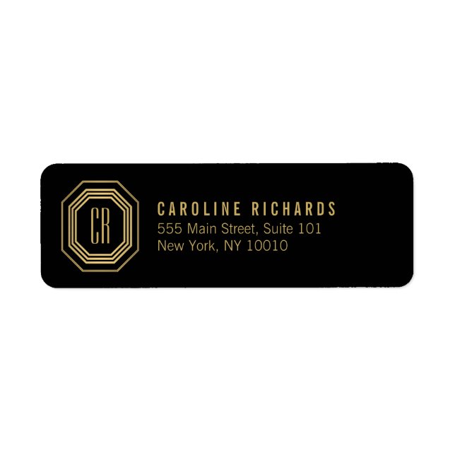 Vintage Art Deco Monogram Gold/Black (Vorne)