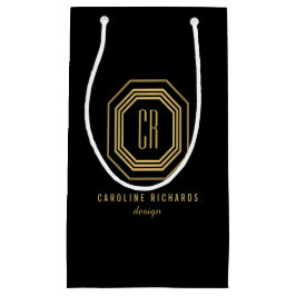 Vintage Art Deco Monogram Gold/Black Kleine Geschenktüte