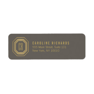 Vintage Art Deco Monogram Gold/Grau