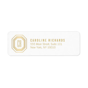 Vintage Art Deco Monogram Gold/White