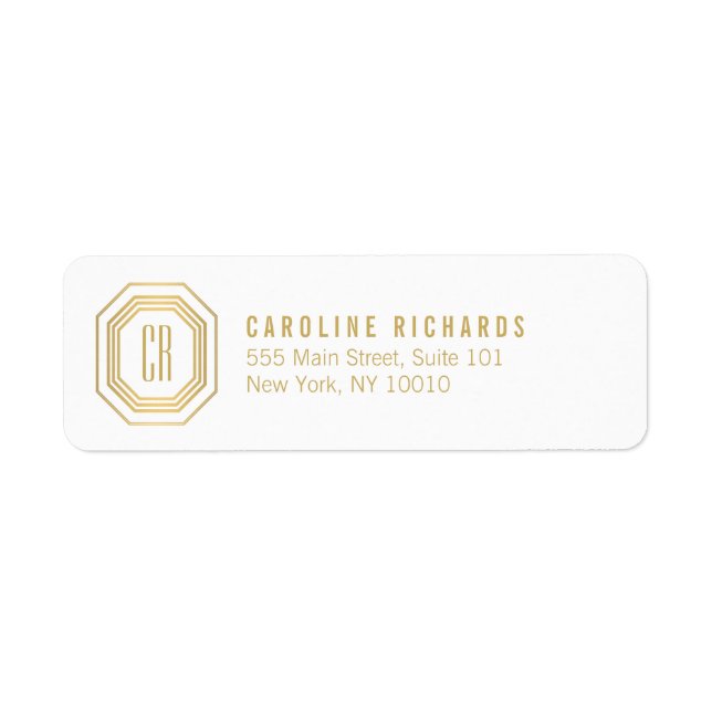 Vintage Art Deco Monogram Gold/White (Vorne)