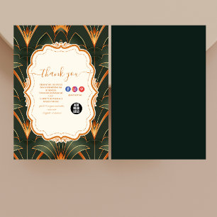 Vintage-Art-Déco-Monogramm Dankeskarte