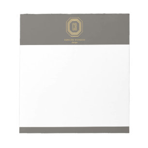 Vintage Art Deco Monogramm Gold/Grau Notizblock