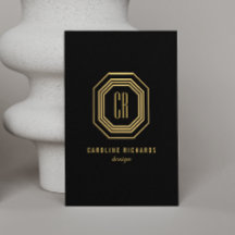 Vintage Art Deco Monogramm Gold/Schwarz