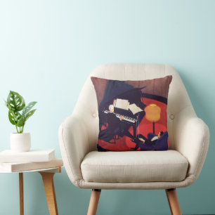 Vintage-Art-Déco-Musik-Lounge-Klavierspieler Piani Kissen