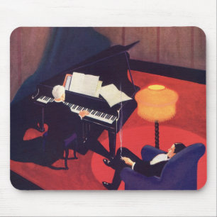 Vintage Art Deco Musik Lounge Klavierspieler Piani Mousepad