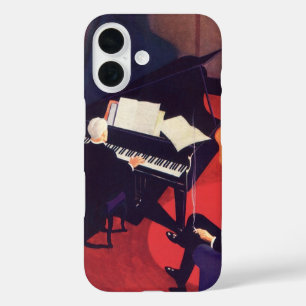 Vintage Art Deco Musiklounge Klavierspieler Pianis iPhone 16 Hülle