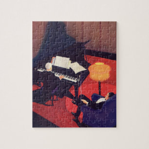 Vintage Art Deco Musiklounge Klavierspieler Pianis Puzzle