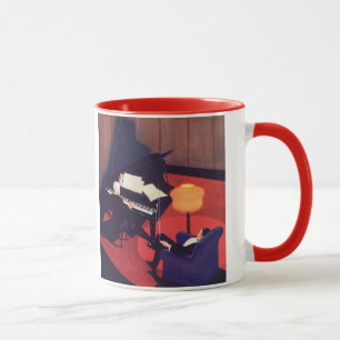 Vintage Art Deco Musiklounge Klavierspieler Pianis Tasse