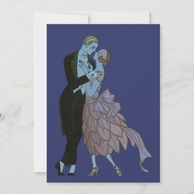 Vintage Art Deco Neuaufnahmen, Hochzeit speichern  Einladung (Vorderseite)